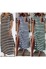 LATA V-Neck Stripe Maxi Dress