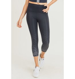 Mono b leopard tip ombre print high-waisted capri leggings APH2842