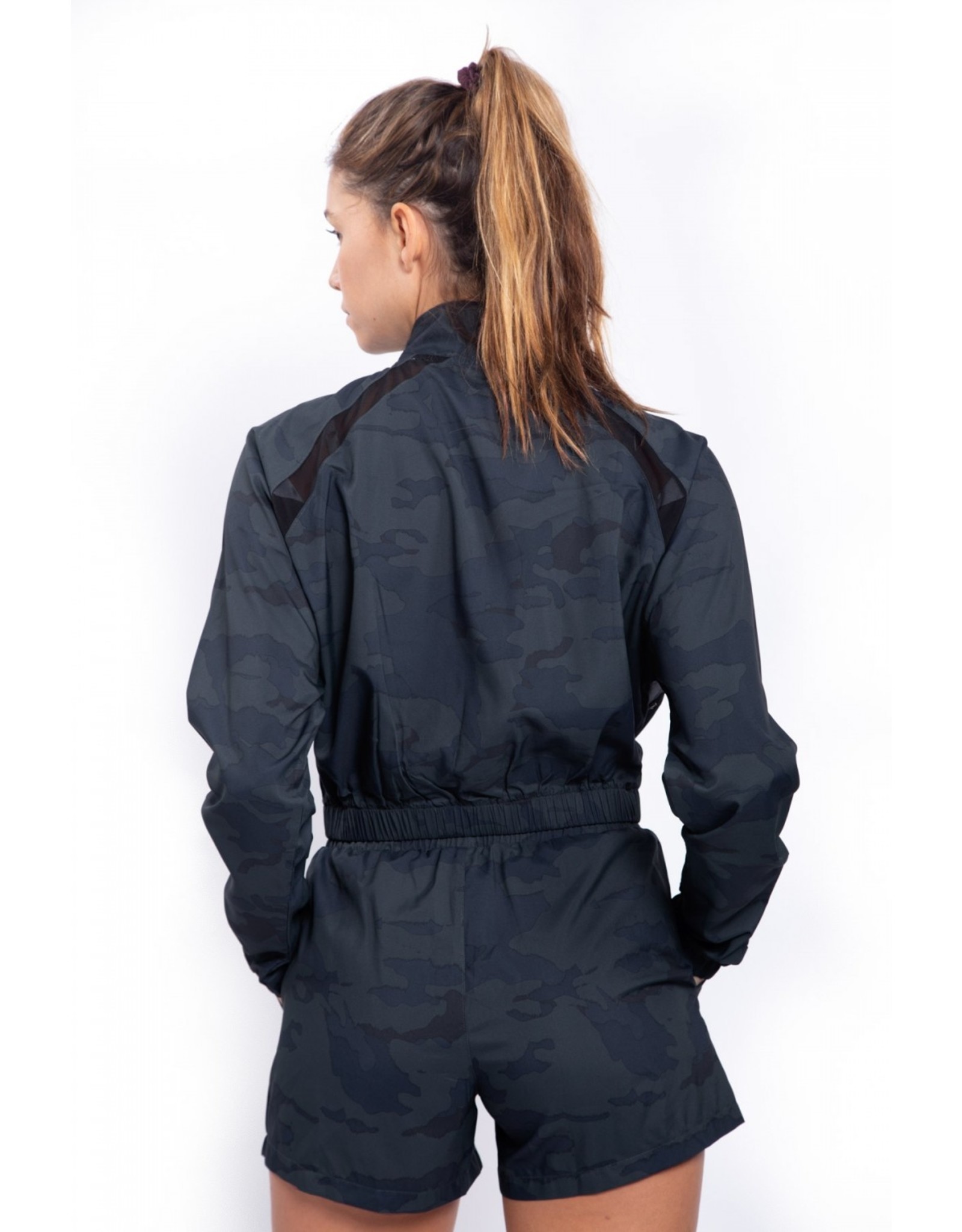 Mono b Atlantic cropped zip-up jacket with mesh AJ-A1234