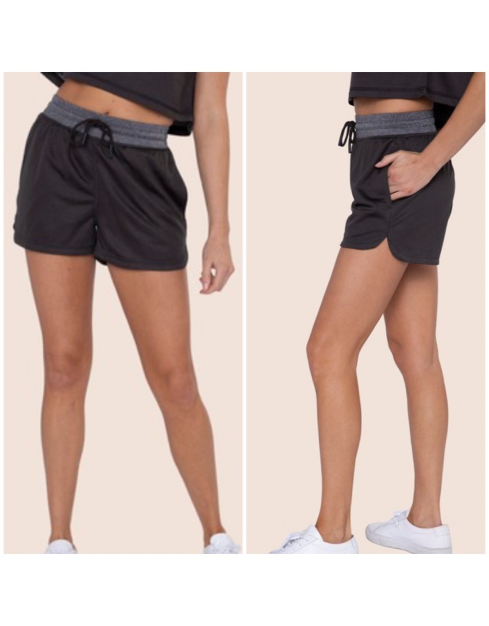 Mono micro-perforated track shorts with split hem - Trends Addict