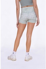 Mono b trellis high waist active shorts sage