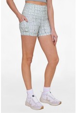 Mono b trellis high waist active shorts sage