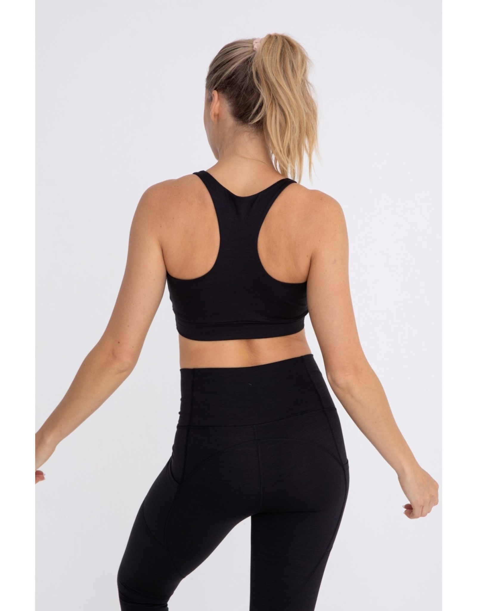 Mono b melange racerback sports bra with curved front seam AT-A0818 - LA  Trends Addict