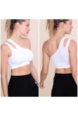 Mono b seamless double strap one shoulder sports bra AT-B0477
