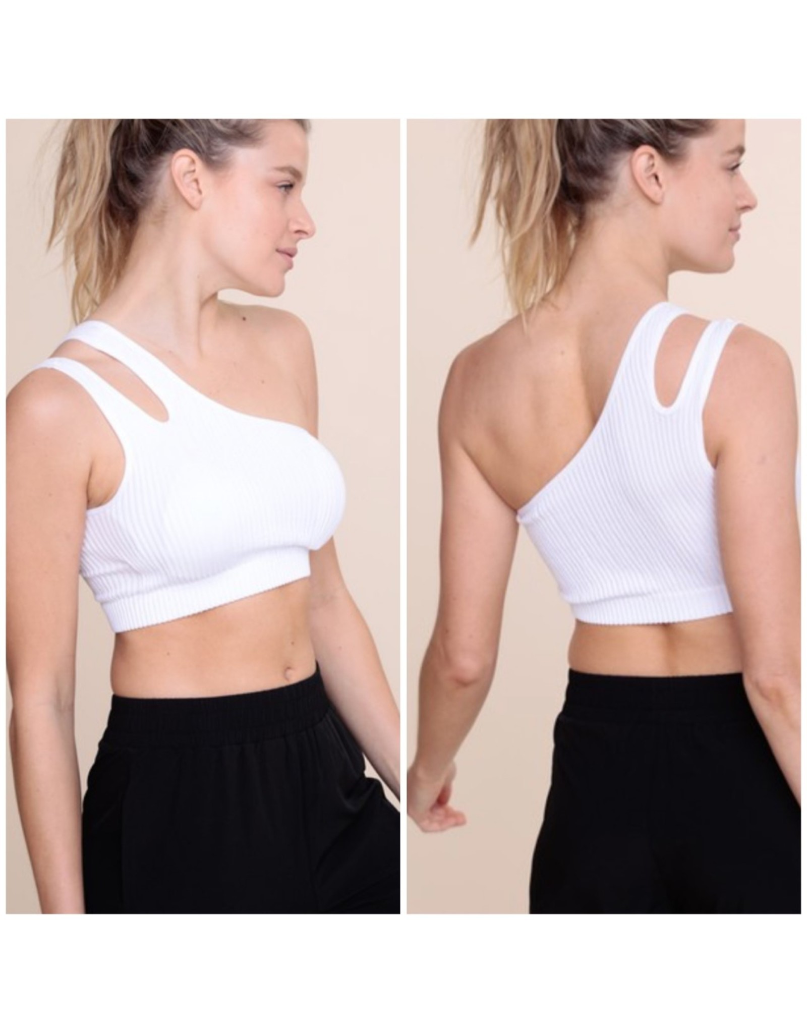 Mono b seamless double strap one shoulder sports bra AT-B0477 - LA Trends  Addict