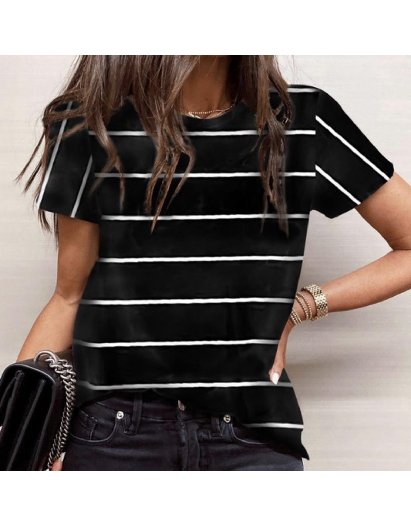 LATA Black and white stripe tee