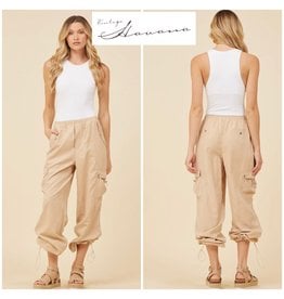 Vintage havana Vintage Havana Khaki Soft Sueded Parachute Pant MP373