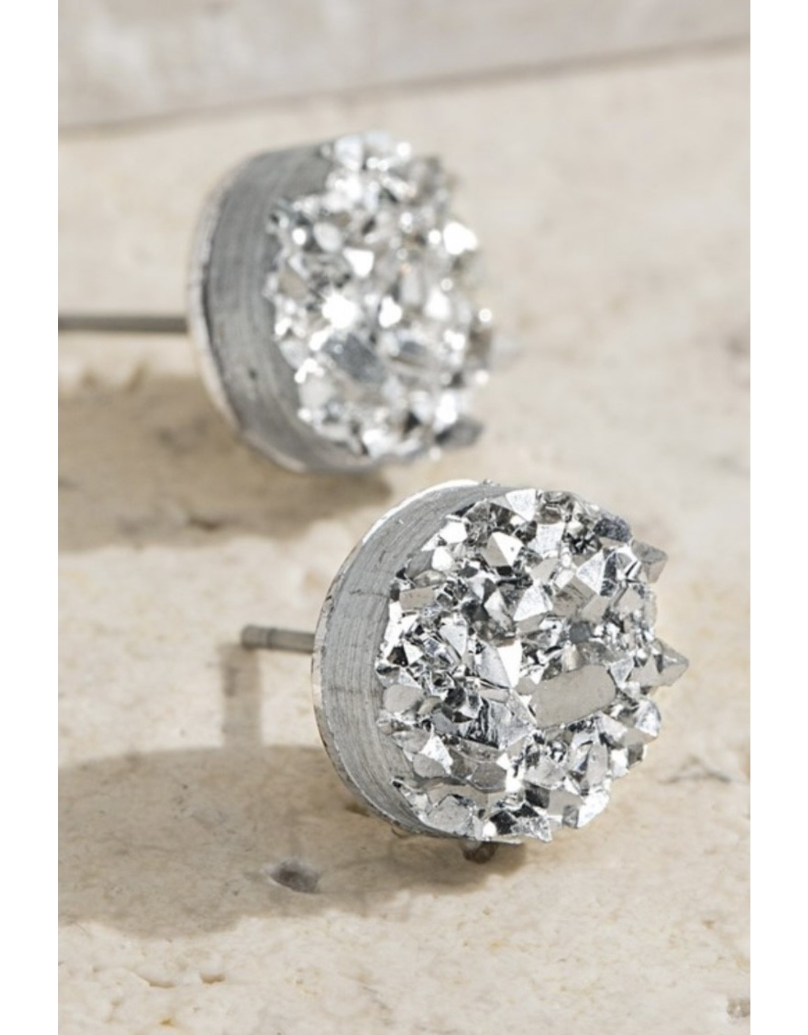 LATA Earrings in round druzy style