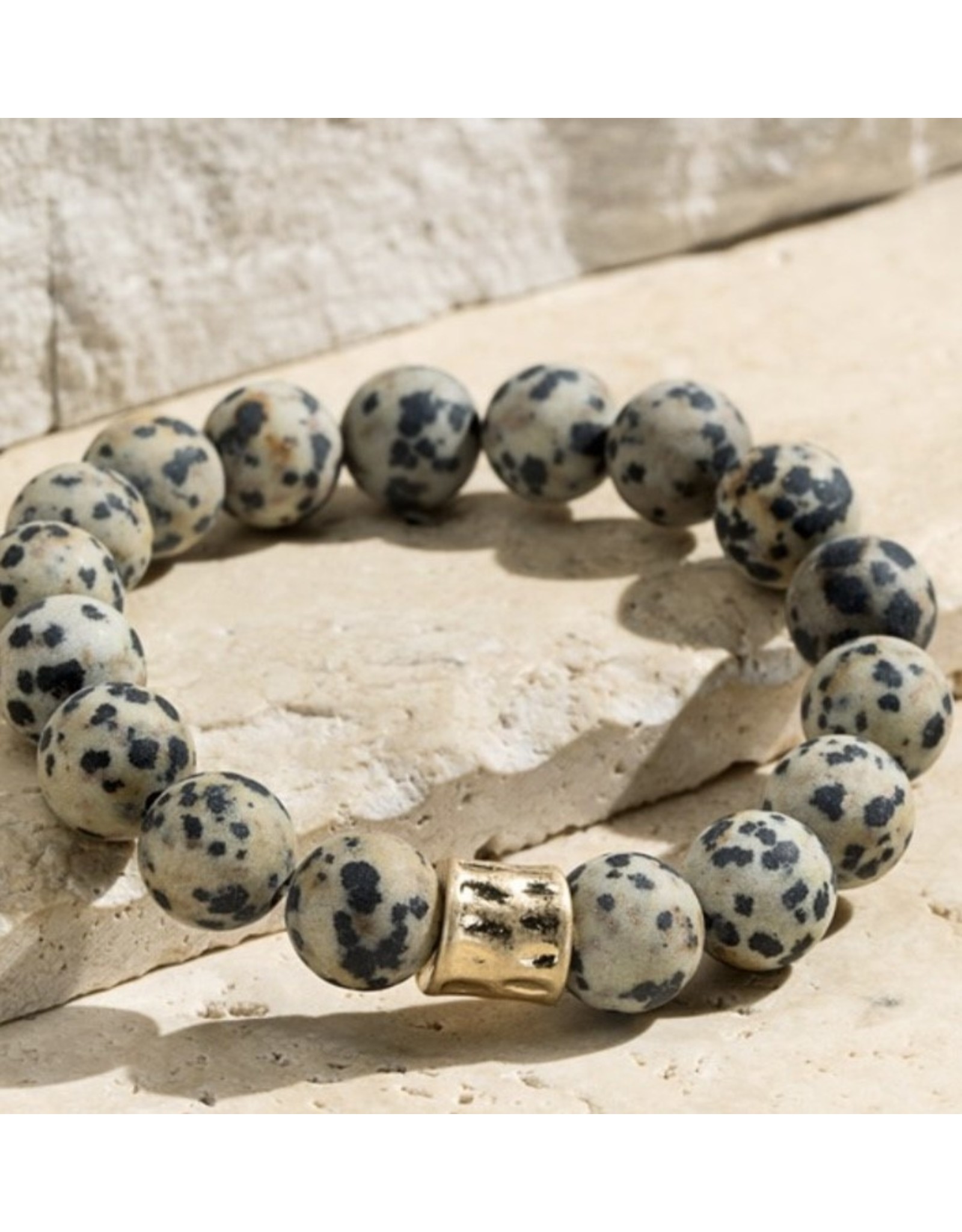 LATA Bracelet natural stone beaded stretch design