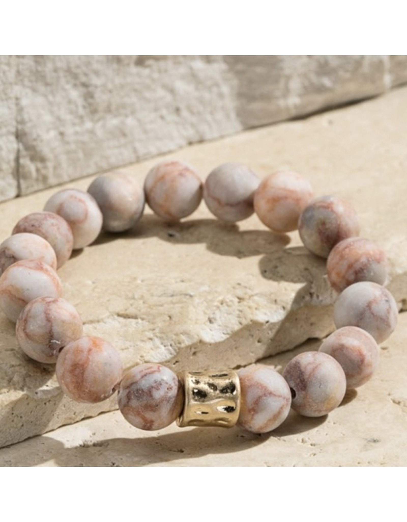 LATA Bracelet natural stone beaded stretch design