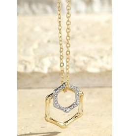 LATA Necklace double hexagon design