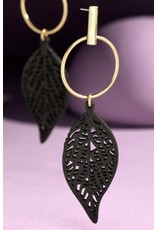 LATA Earrings wood leaf