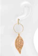 LATA Earrings wood leaf