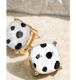 LATA Faceted animal print earrings