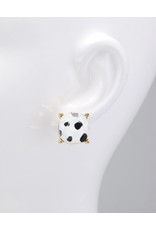 LATA Faceted animal print earrings