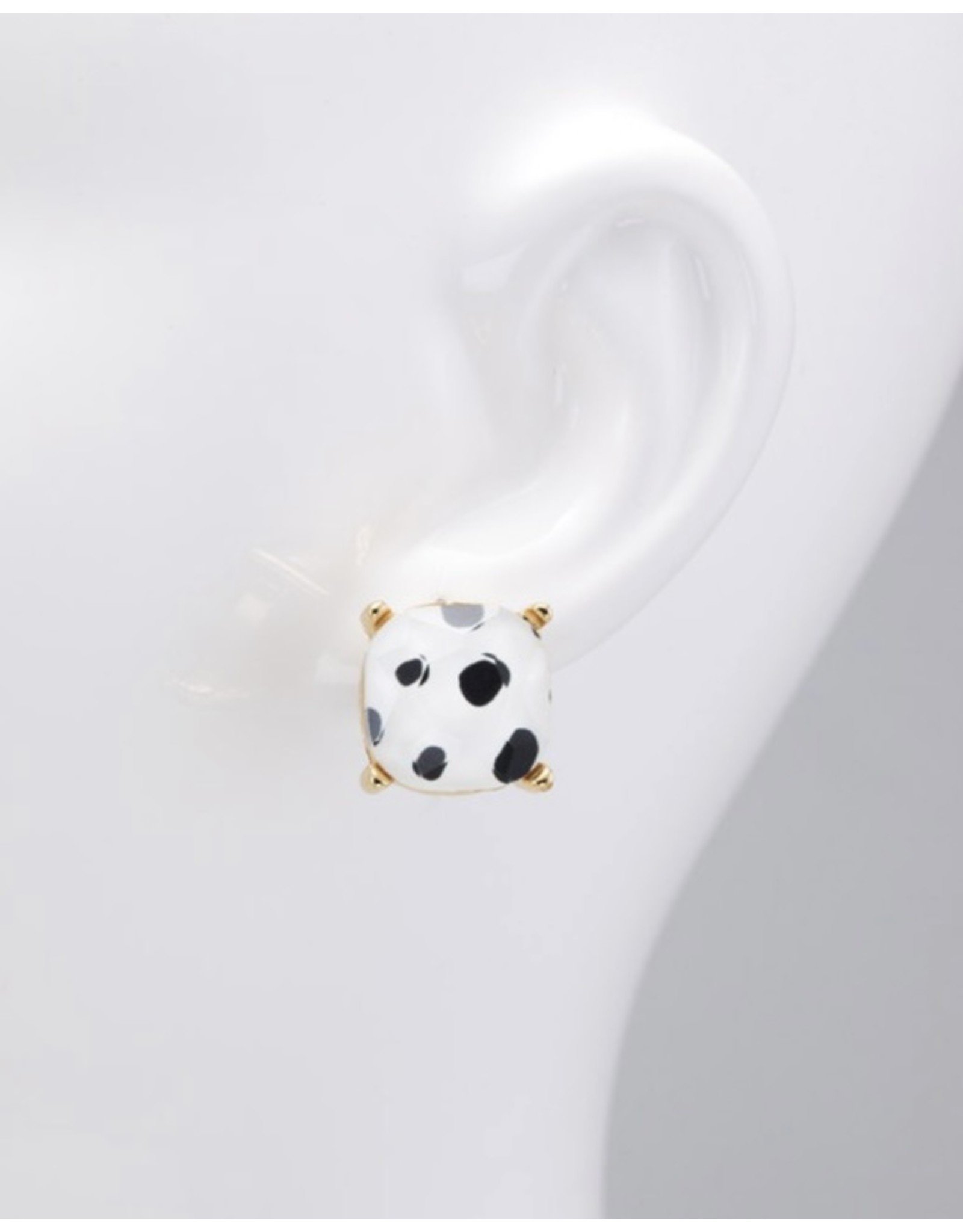 LATA Faceted animal print earrings