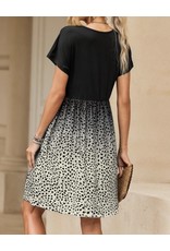 LATA Leopard dotted t shirt dress with ombre effect