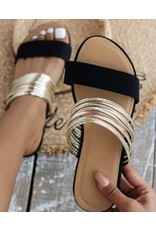 LATA Black suede & metallic sandal