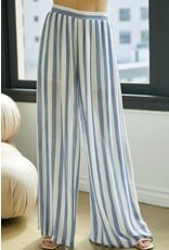 LATA Blue stripe wide leg pants