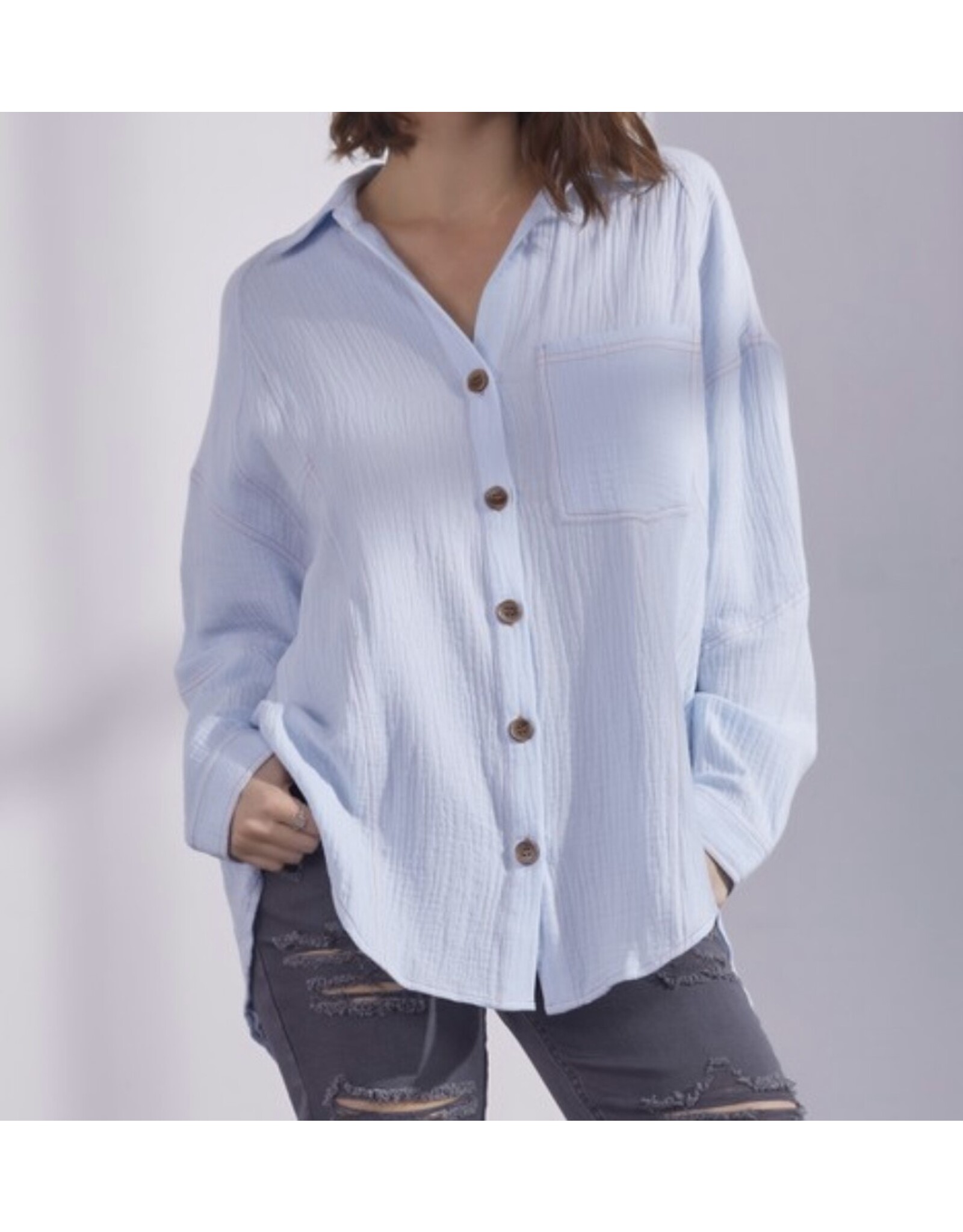 LATA Woven cut out shirt