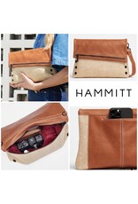 Hammitt Large VIP Saddle Raffia/Bronze Leather Clutch
