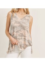 Cherish pink camo tank top