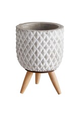 Santa Barbara Design Studio Grid Wood Leg Pot - small