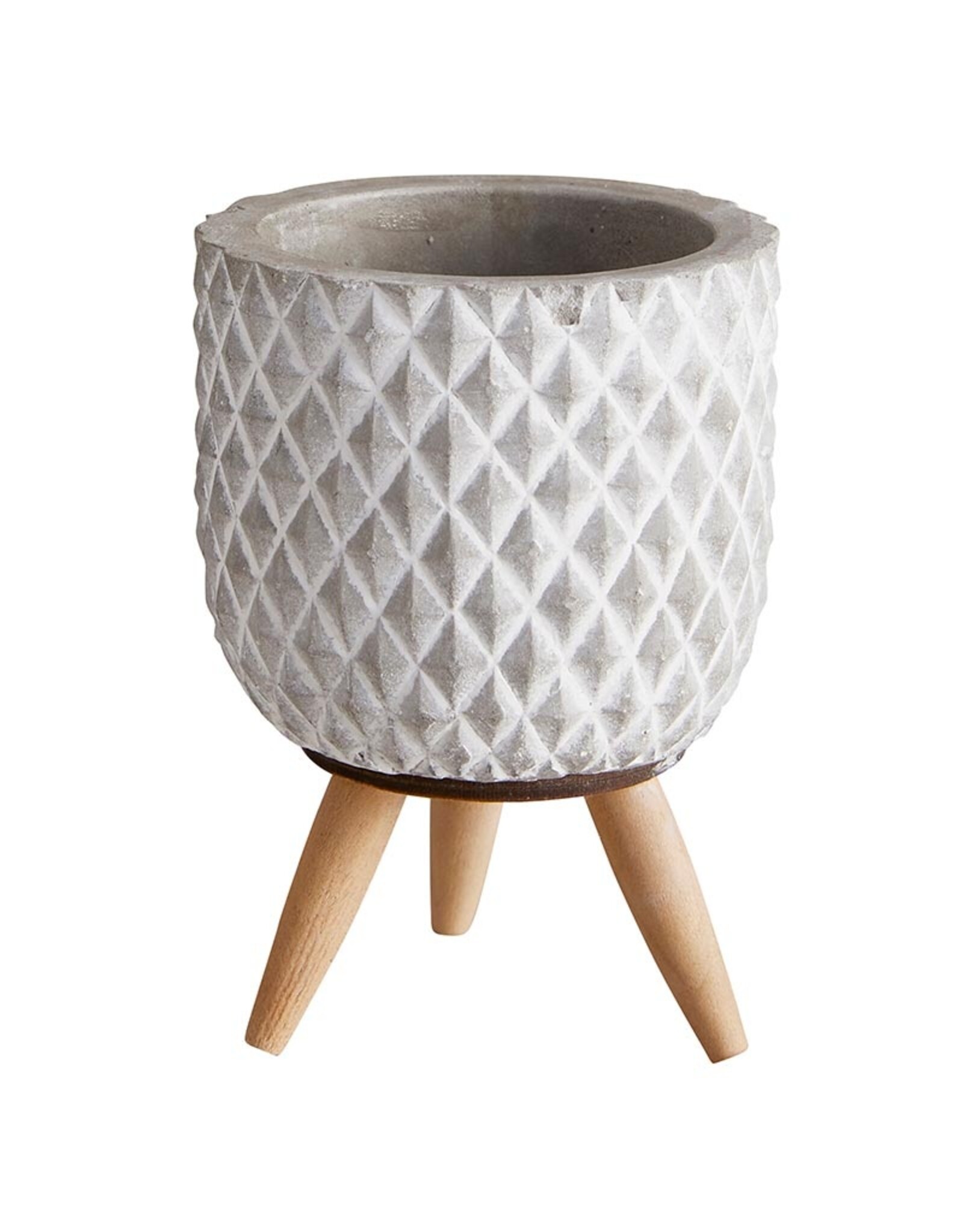 Santa Barbara Design Studio Grid Wood Leg Pot - small