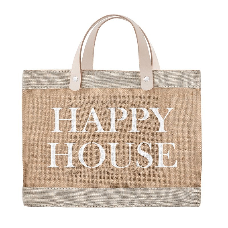 Happy House Jute Tote - LA Trends Addict