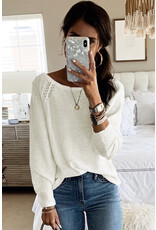 LATA White L/S Cutout Sweater