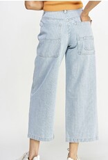 Miss love Piper stripe mid rise wide leg jeans