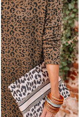 LATA Leopard Long Sleeve Dress