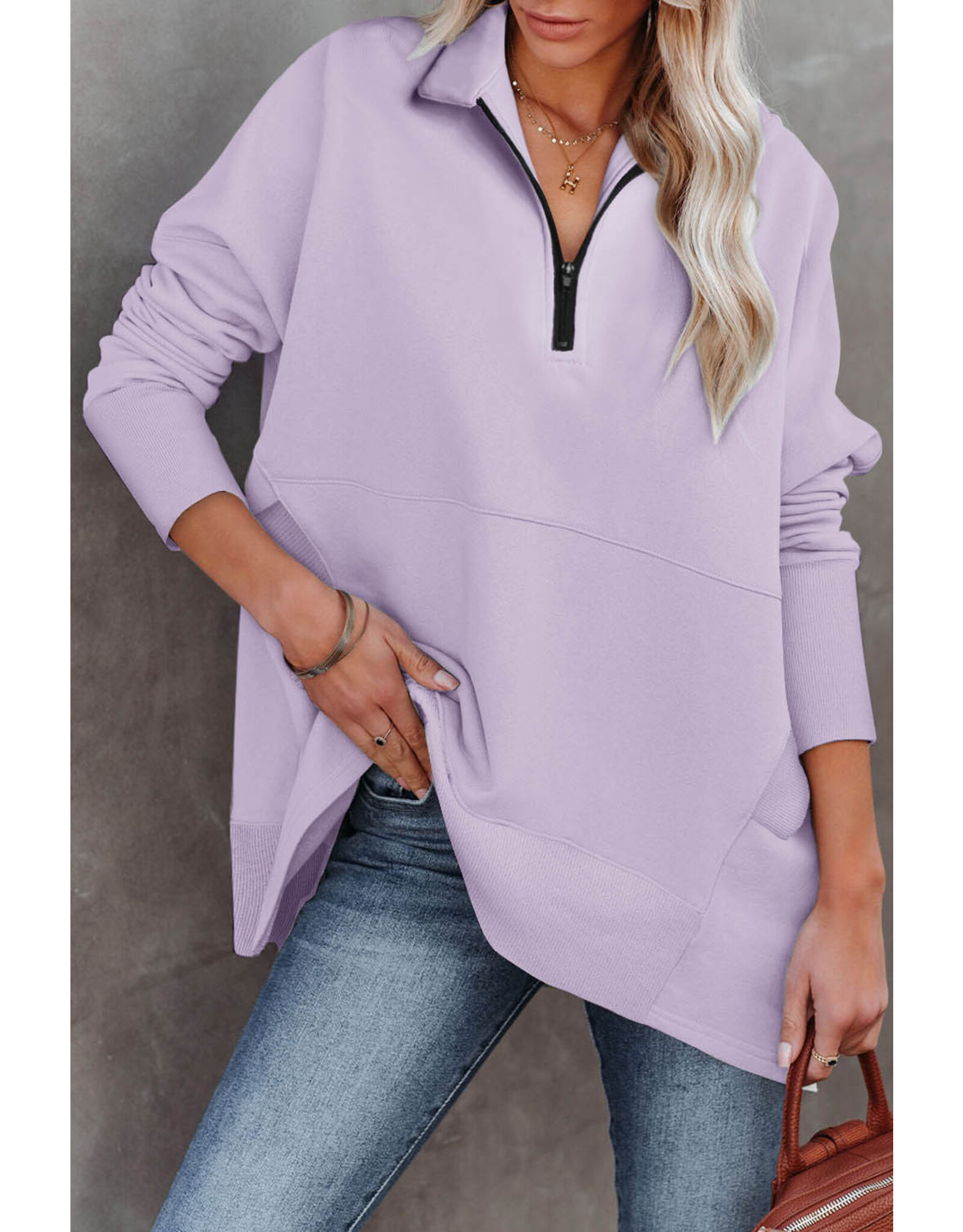 LATA Quarter zip pullover sweatshirt