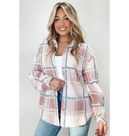 LATA Checker print sherpa shacket