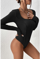 LATA Scoop Neck Long Sleeve Bodysuit