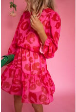 LATA Rose Leopard Print Mini Dress