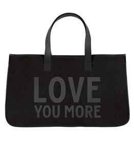 Santa Barbara Designs Love You More Blk Canvas Tote