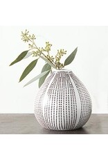 Santa Barbara Designs Black & White dotted ceramic vase