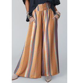 LATA Multicolor Geo Wide Leg High Waist Pants