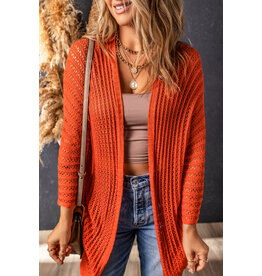 LATA Orange knit open kimono/cardigan