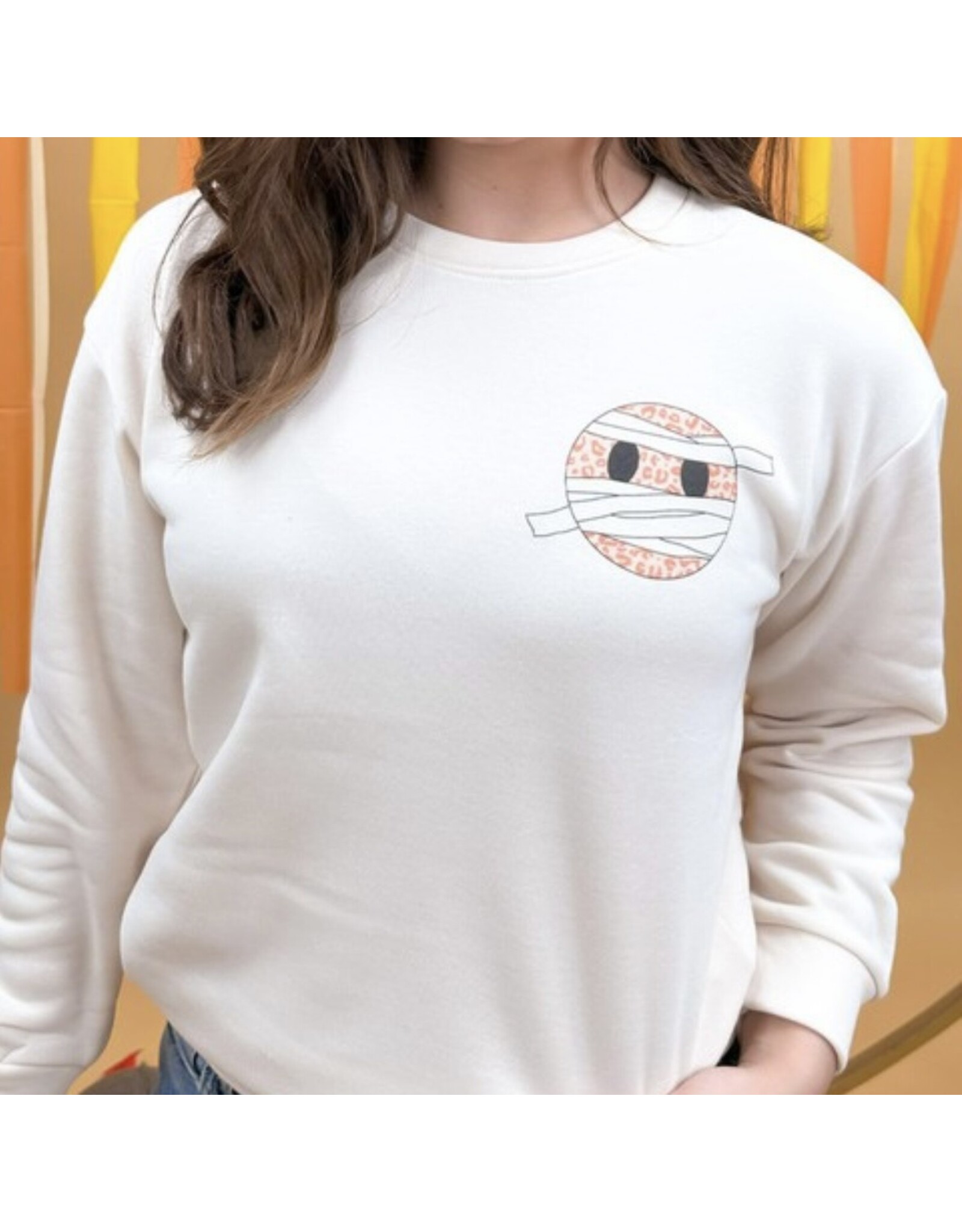 LATA Spooky Leopard Smiley Sweatshirt