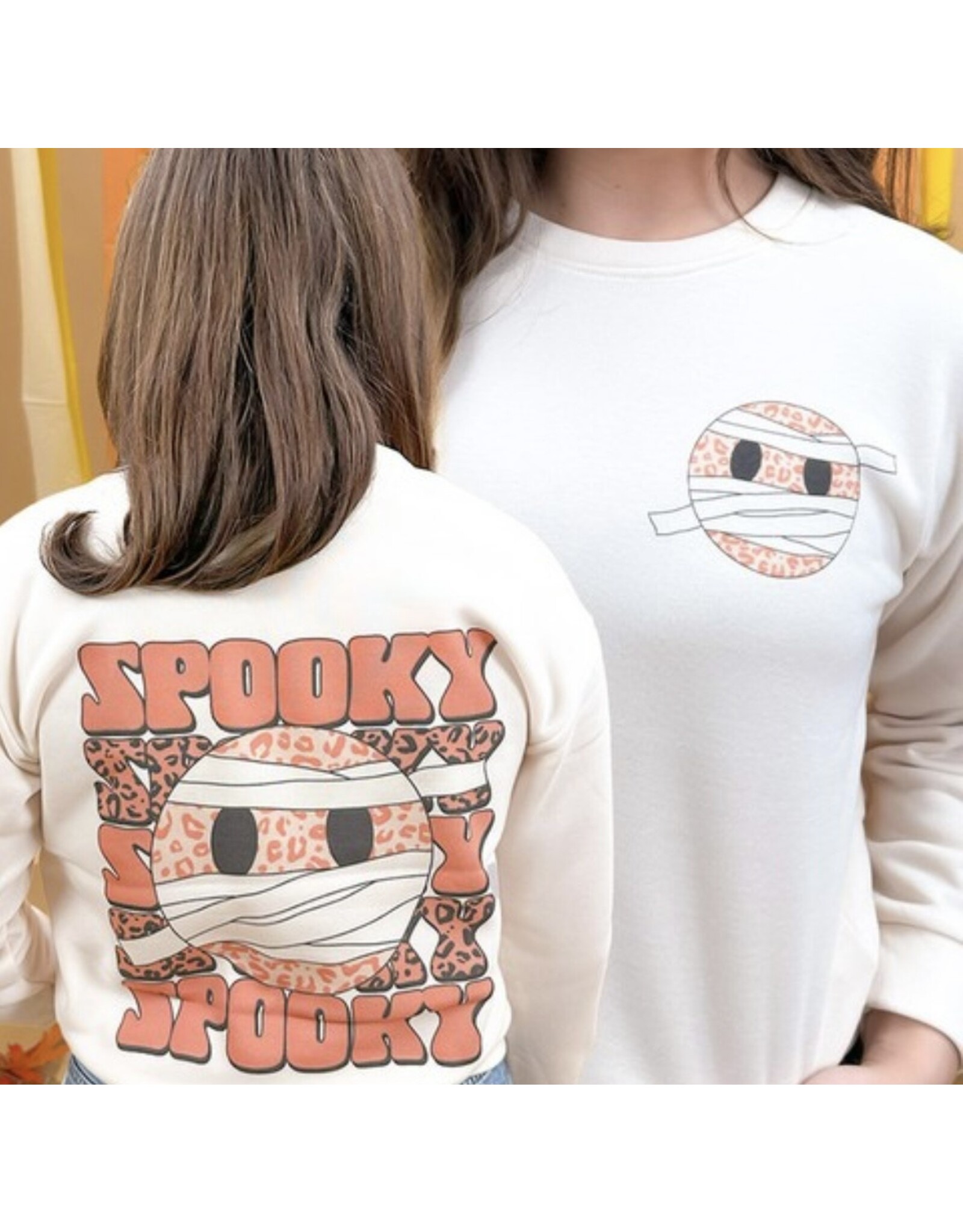LATA Spooky Leopard Smiley Sweatshirt