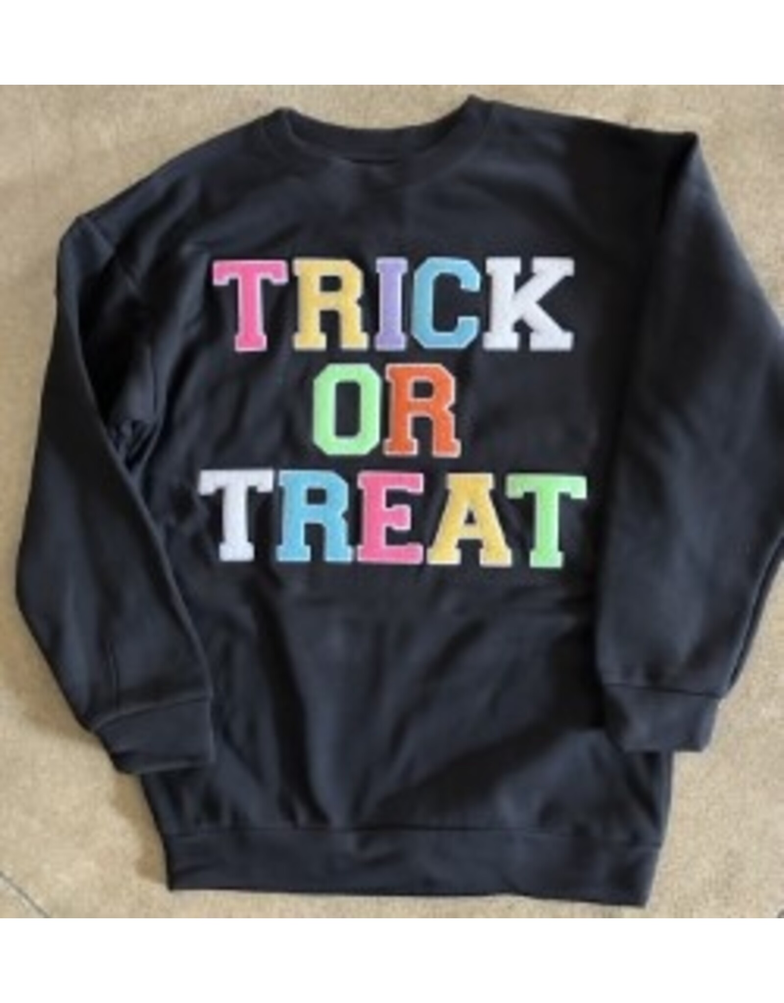 LATA Soft Chenille Trick or Treat Sweatshirt