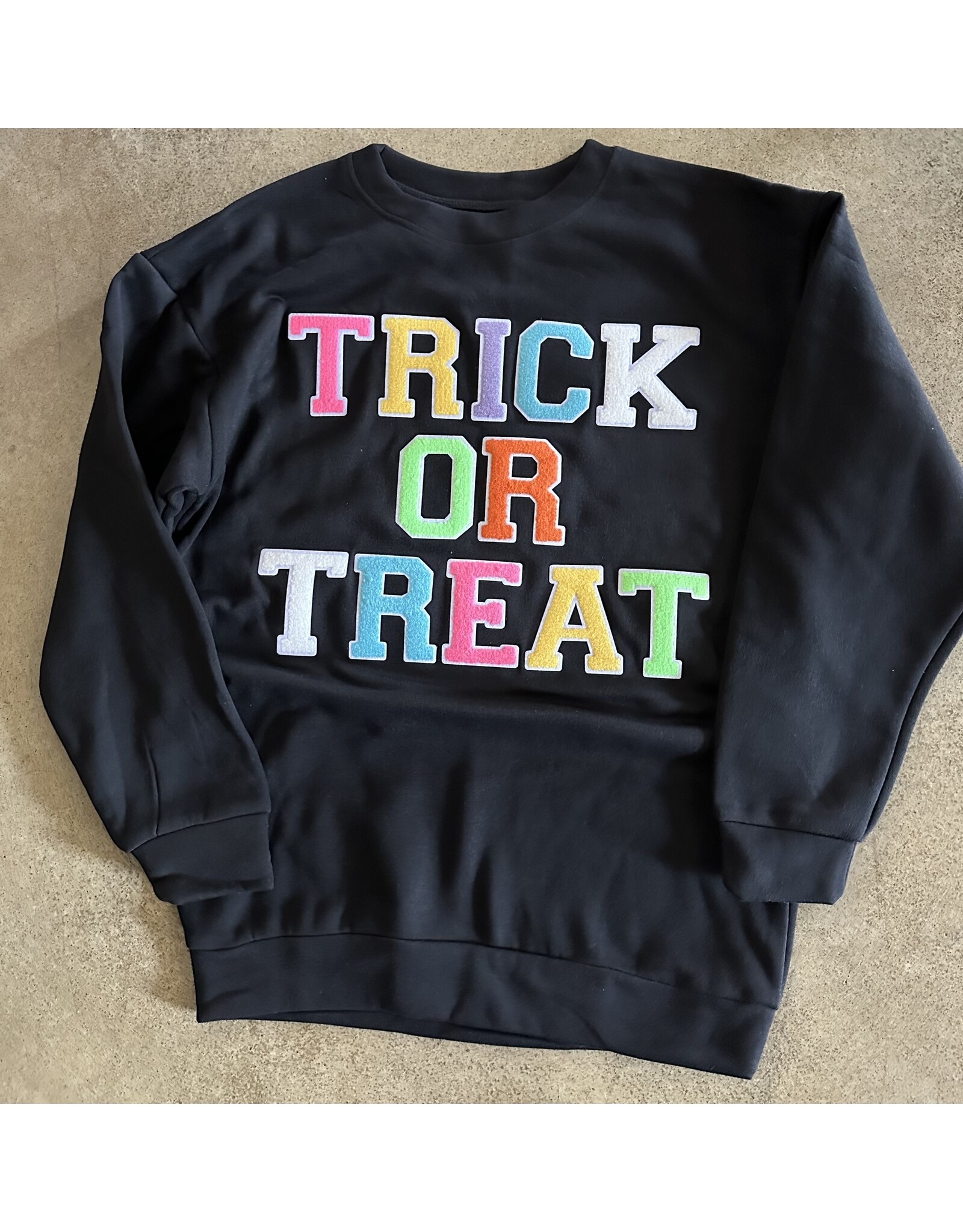 LATA Soft Chenille Trick or Treat Sweatshirt