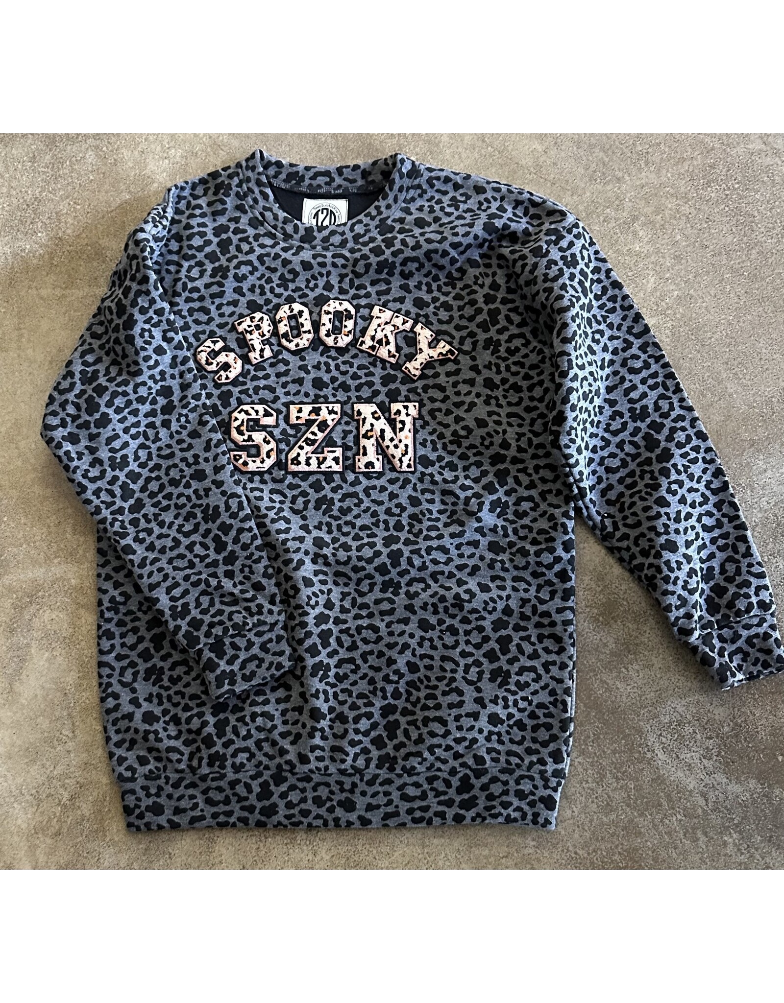 LATA Leopard Chenille Spooky SZN Sweatshirt