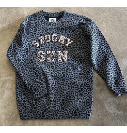 LATA Leopard Chenille Spooky SZN Sweatshirt