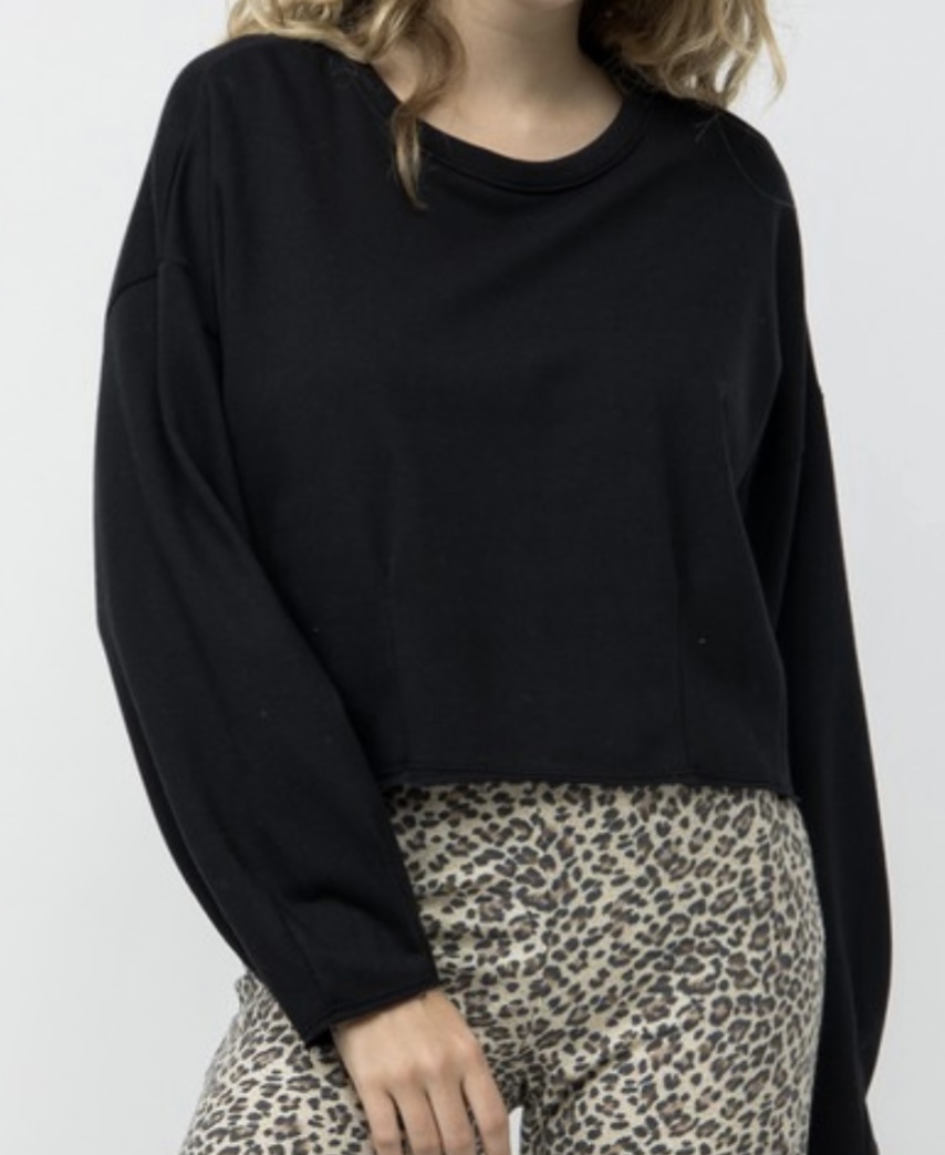 Cropped sweatshirt w/ darts - LA Trends Addict