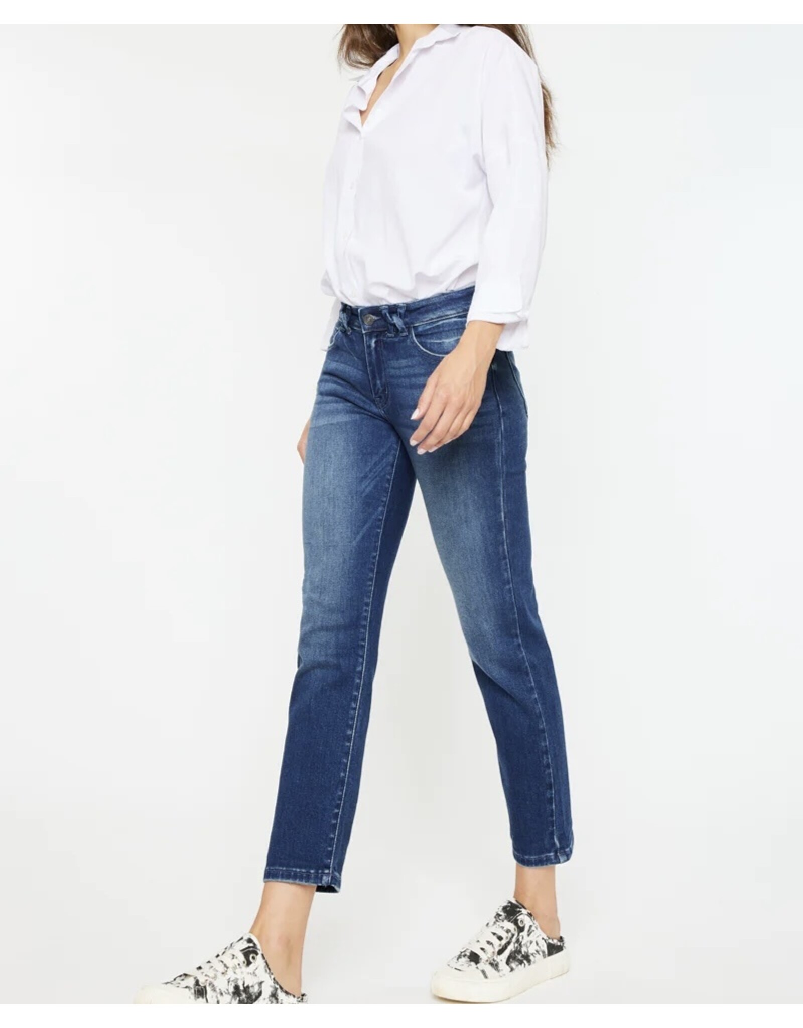 Kancan Mid Rise Dark Slim Straight Fit