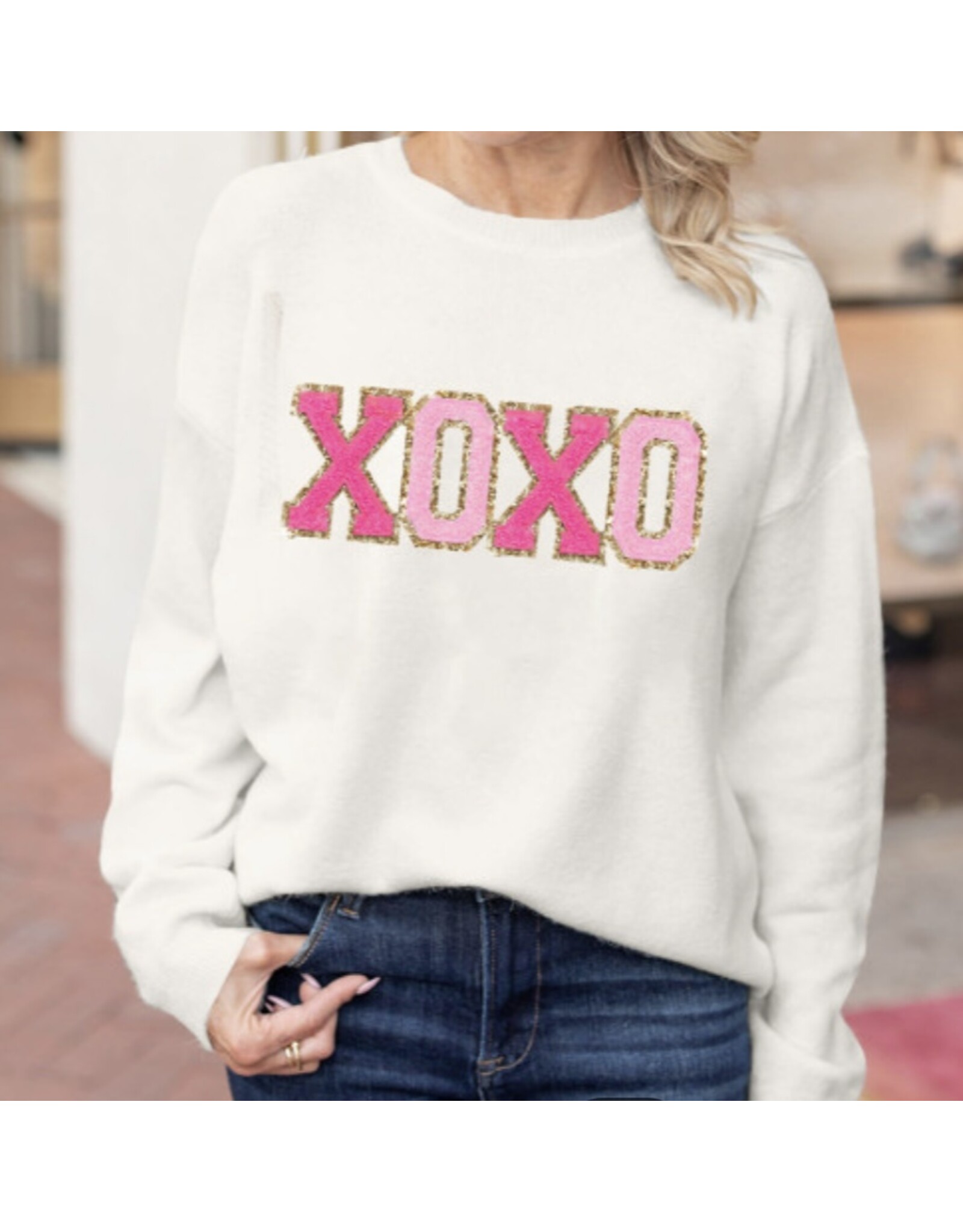 LATA White XOXO Sweater