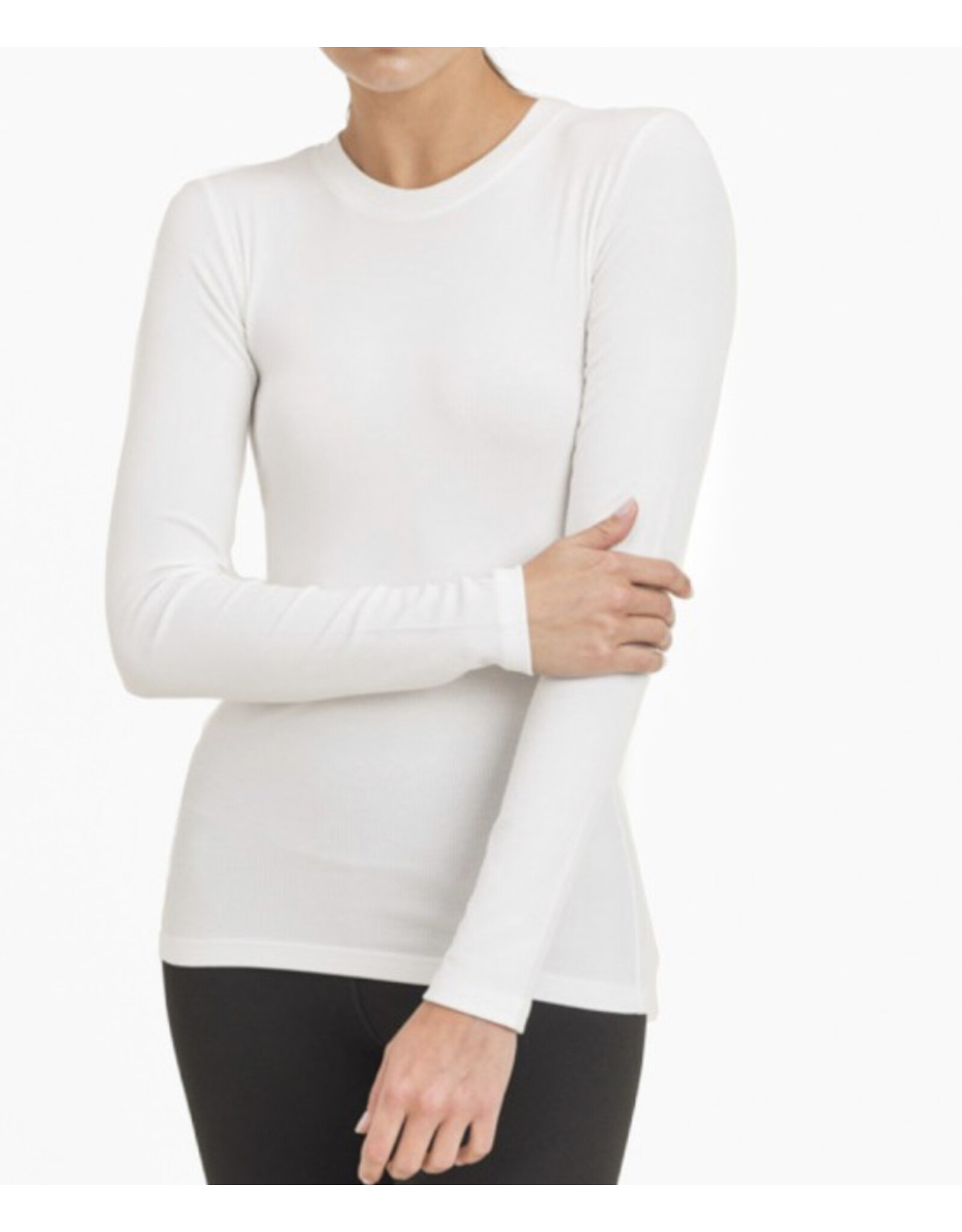 Mono B longline pullover with curved hem white – Robinsnestal